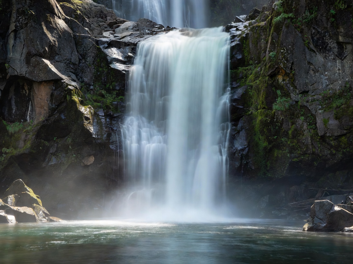 Silky waterfall flow captured with 1.5 second long exposure shutter speed